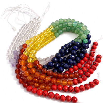 7 Chakras Piedras Naturales Redonda (Tira)