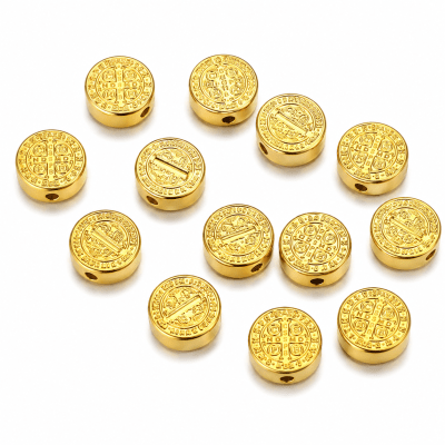 Separador Redondo Dorado Plano San Benito 10mm (10 Unidades)1