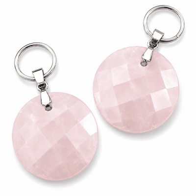Colgante Cuarzo Rosa Natural Redondo Facetado 25mm (Unidad)