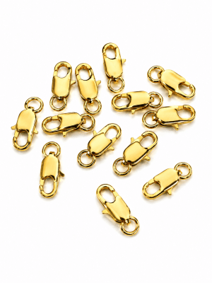 Broche Mosquetón Baño Oro 18K Tamaño S (Unidad)