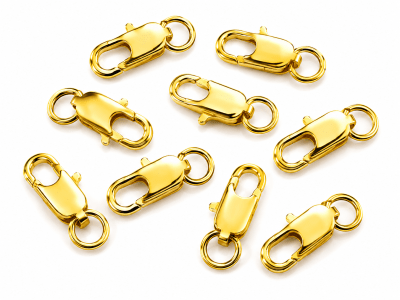 Broche Mosquetón Baño Oro 18K Tamaño L (Unidad)1