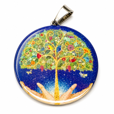 Colgante Acero Quirúrgico Árbol de la Vida Color 30mm Nº48 (Unidad)