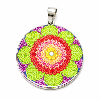 Colgante Acero Quirúrgico Mandala 30mm Nº47 (Un)