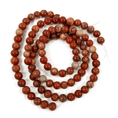 Jaspe Brecc Natural 8mm Redondo (Tira)