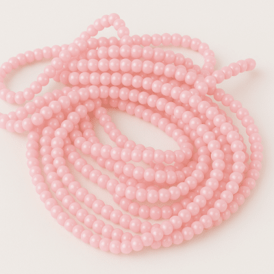 Perla Vidrio 4mm Rosa Claro Redondo (Tira)1