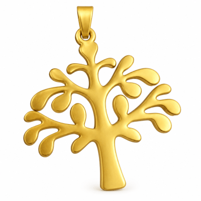 Colgante Bañado Oro Mate Árbol de la Vida 8,5cms (Unidad)
