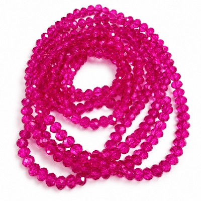 Cristal Fucsia Transparente Rondelle 6x3mm (Tira)1