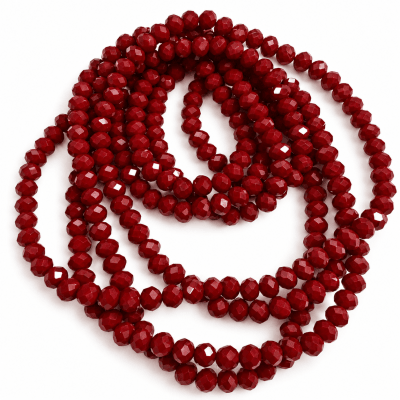 Cristal Rojo Opaco Rondelle 6x3mm (Tira)1