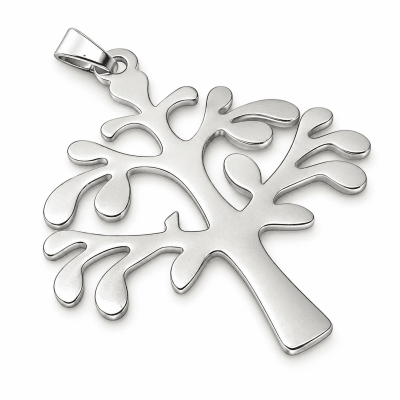 Colgante Bañado Plata Mate Árbol de la Vida 8,5cms (Unidad)1