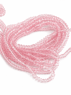 Cristal Rosa Rondelle 4x3mm Extra Largo (Tira)