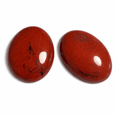 40x30mm Jaspe Rojo Natural Coubuchón Oval (Un)