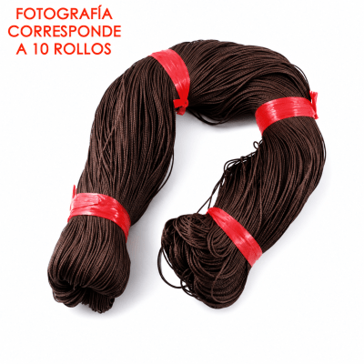 Hilo Similar Cuero Chivo-Encerado Café Oscuro 1mm (Rollo 60mt)1
