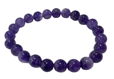 Pulsera Amatista Natural Elásticado 8mm (Unidad)