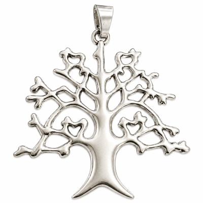 Base Collar Colgante Árbol de la Vida Metal Plateada XL 7x6 cms (Unidad)