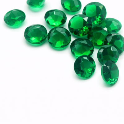 8mm Turmalina Verde Glass Redonda (Un)