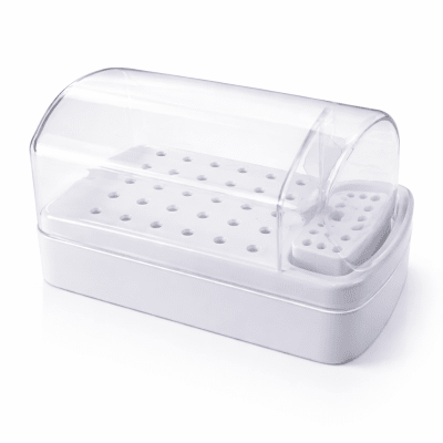 Porta Fresas Acrílico 30 Agujeros Tapa y Escobilla (Unidad)