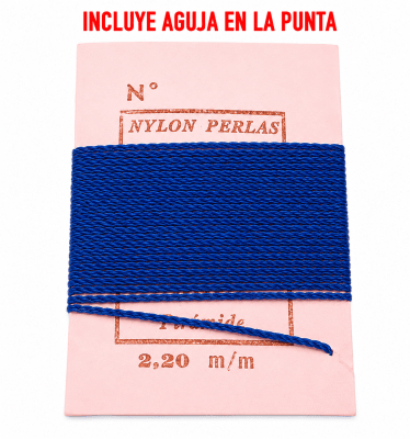 Hilo para Collar Azúl Claro con Aguja (Unidad)