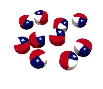 Divisor Fimo Redondo Bandera Chilena (10 Unidades)