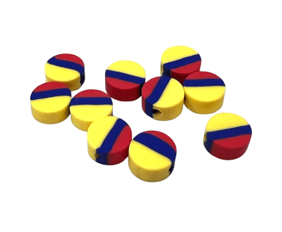 Divisor Fimo Redondo Bandera Colombia (10 Unidades)