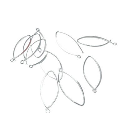 Gancho Aro Plata Colgante Curvo 23mm (Par)