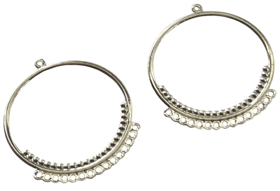 Base Aro Alambrismo Aluminio Plateado 4 cms (Par)1