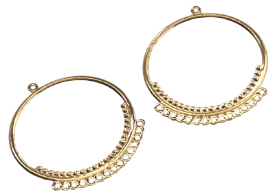 Base Aro Alambrismo Aluminio Dorado 4 cms (Par)1