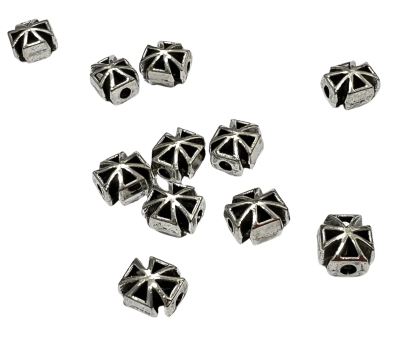 Divisor Metal Plateado Cruz 7mm (10 Unidades)