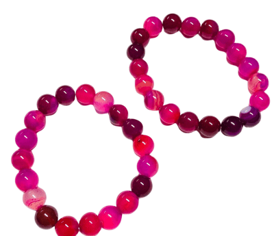 Pulsera Agata Fucsia Elasticada 10mm (Unidad)