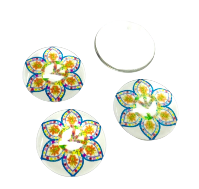 Caubuchón Acrílico Mandala 25mm (Unidad)