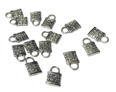 Colgante Plateado Candado 12mm (10 Unidades)
