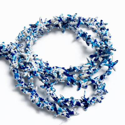 Estrella de Mar Cerámica Azúl Mix 15mm (Tira)1