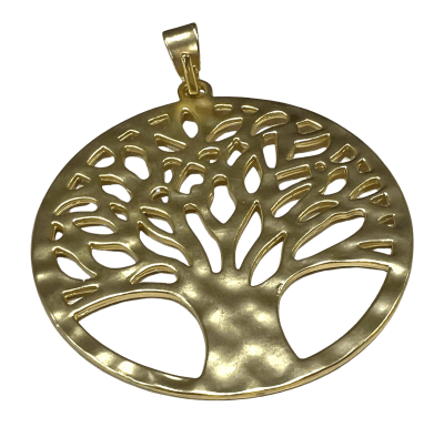 Colgante Bañado Oro Mate Árbol de la Vida Extendido (Unidad)1