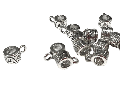 Divisor Metal Plateado Tubo con Argolla 5x6mm (10 Unidades)