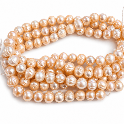 Perla Natural Potato Peach 8mm (Tira)