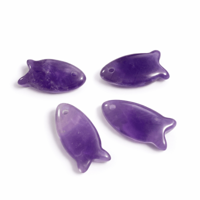 Colgante Pez Amatista Natural 24x13mm (Unidad)