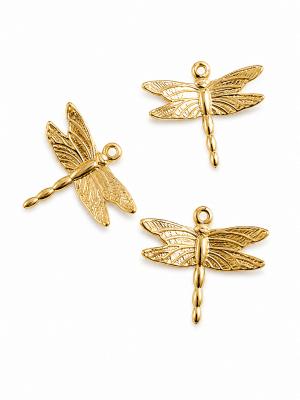 Colgante Libélula Baño Oro 18K 11x15mm (Unidad)