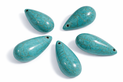 Turquesa Reconstituída Gota Lisa 26x12mm (Unidad)