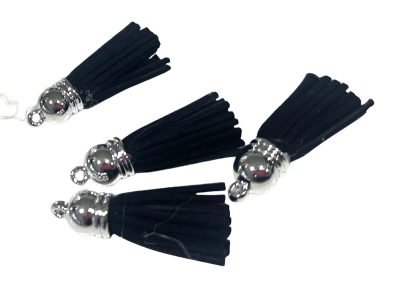 Borla Metal Gamuza Negro Plateado Nº1 (Unidad)2