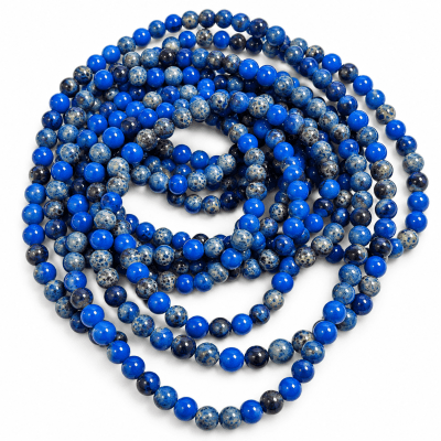 Vidrio Redondo Simil Jaspe Imperial Blue 6mm (Tira)