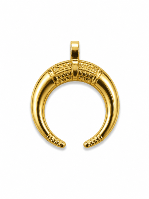Colgante Dorado Envejecido Luna Invertida 27mm (Unidad)