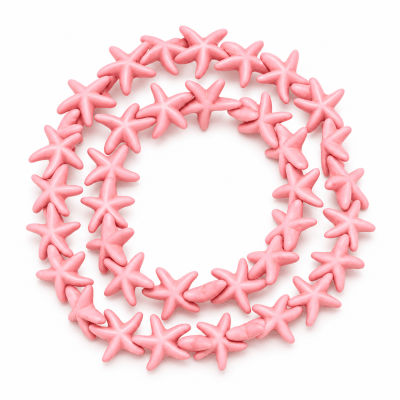 Estrella de Mar Cerámica Rosado 15mm (Tira)