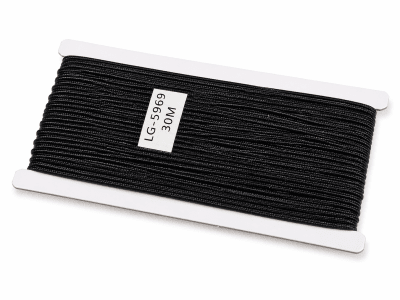 Cordón Soutache Negro 3mm (Rollo 30 Metros)
