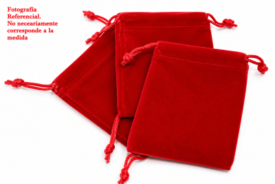 Bolsa Terciopelo Importada Roja 6.4 x 7.8cms (Unidad)