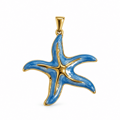 Estrella de Mar Acero Quirúrgico Celeste 30mm (Unidad)1
