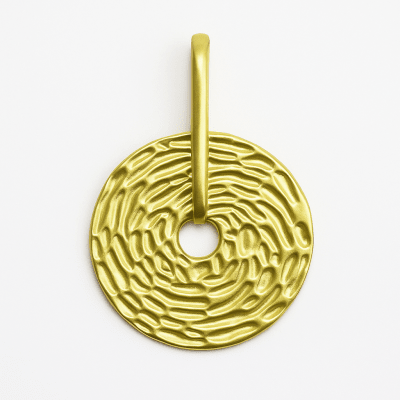 Colgante Bañado Oro Mate Redondo Texturado7cms (Unidad)1