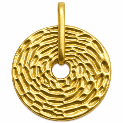 Colgante Bañado Oro Mate Redondo Texturado7cms (Unidad)