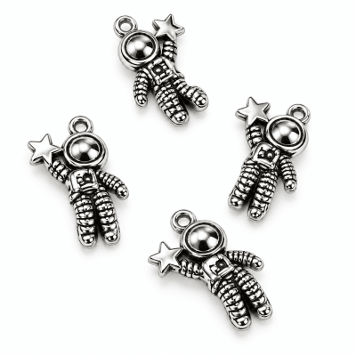 Colgante Metal Plateado Astronauta (5 Unidades)1