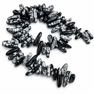 Obsidiana Nieve Hawaii Dientes (Tira)1