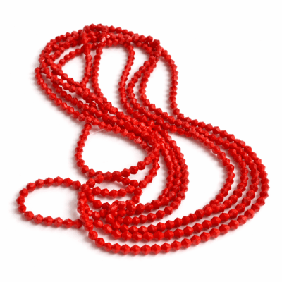 Cristal Bicono Rojo Encendido 4mm (Tira)1