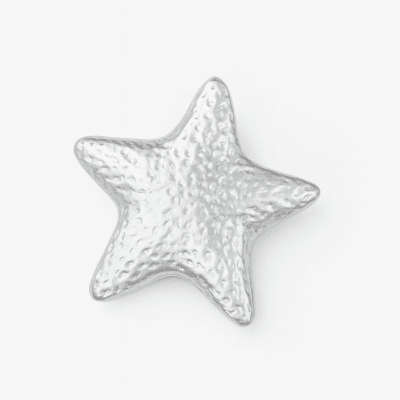 Colgante Baño Plata Texturado Mate Estrella 6,5cms (Unidad)